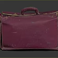 Classic Vintage Red Handbag With Leather Handle Stitched Details And Side Pocket