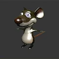 Playful 3D Cartoon Mouse Character With Big Ears Red Nose Blue Eyes And Open Arms