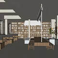 Log Style Cafe Log Style Coffee Book Bar Log Style Milk Tea Shop Coffee Shop Cabin Area Bookshelf Book Wall Hanging Bookshelf Library Reading Room Landscape 3d model