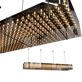 Modern Art Industrial Glass Chandelier 3d model