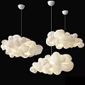 Fluffy White Cloud Shaped Pendant Lights For Modern Interior Decoration 3d model