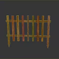 Natural Wooden Fence Enhancing Scenic Outdoor Landscape with Calm Garden Atmosphere and Lush Green Plants
