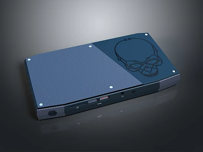 Household Electronic Device With Blue Black Design Skull Pattern Mesh Texture And Mesh Surface Ports 3d model