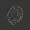 Advanced Spacecraft Orbital Module With Complex Metallic Grid Structure And Golden Accents