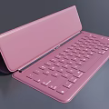 Pink Foldable Keyboard for Computers with Slim Portable Design and Lightweight Build 3d model