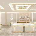Elegant Modern Jewelry Store Interior With Luxury Display Counters And Lighting 3d model