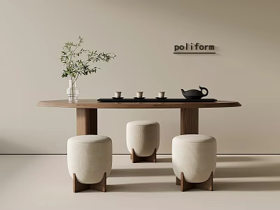 Middle ancient style tea table and chair tea table 3d model