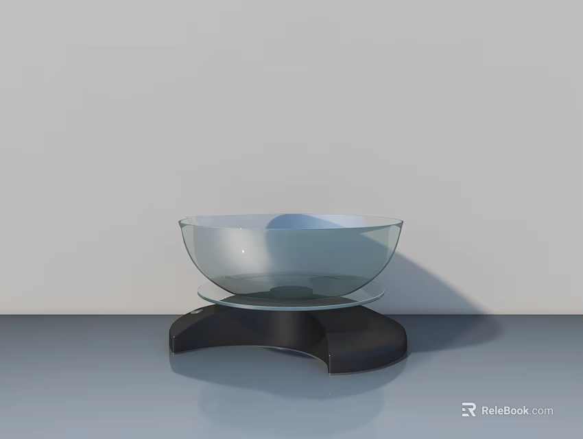 Modern Table And Chair Set With Glass Bowl On Minimalist Home Design 3d model 