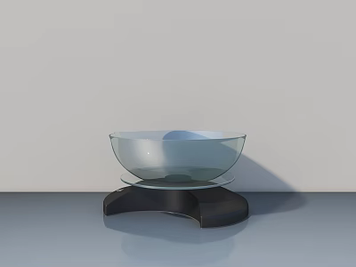 Modern Table And Chair Set With Glass Bowl On Minimalist Home Design 3d model