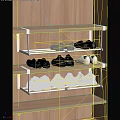 Entryway Hallway Wooden Shoe Rack With Sneakers And Flat Shoes Storage
