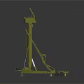 Yellow Tripod Mounted Monitoring Equipment With Radar Like Sensor And Movable Wheels