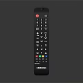 Samsung Electronic Remote Control With Black Design And Red Green Yellow Blue Buttons
