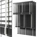 Modern Architectural Louvre Blinds With Metal Horizontal Slats And Structural Design