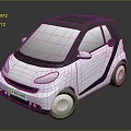 Modern White Two Seater Compact Car With Black Roof And Sleek Design