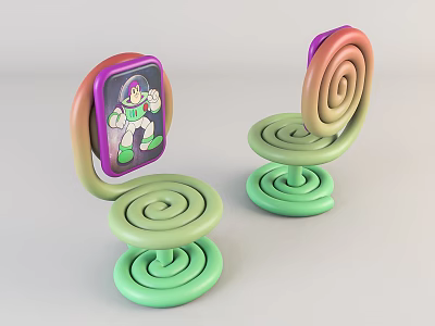 Modern Children's Chair Cartoon Children's Chair 3d model
