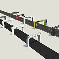 Roadway Archway Structures With Various Modern Designs Along Urban Road