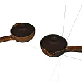 Two Brown Ceramic Cooking Pots With Lids And Handles For Daily Kitchen Cooking