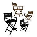 Wooden And Black Director Chairs With Clapperboard Design And Director Label
