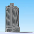 Modern High Rise Office Building With Multiple Windows And Main Entrance 3d model