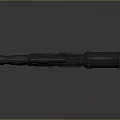Black Tactical Rocket Launcher With Mounted Scope And Military Design 3d model