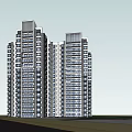 Modern High Rise Residential Complex With Multiple Buildings Road And Green Space Layout