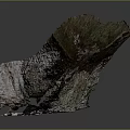Natural Rock Formation With Green And Brown Vegetation And Snowy Base Structure