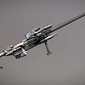 Tactical Sniper Rifle With High Precision Scope And Bipod Support Stand 3d model