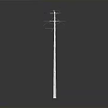 Tall White Electric Pole Structure With Cross Arms Against Gray Background 3d model