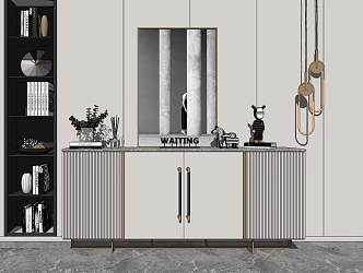 Light Luxury Side Cabinet Entrance Cabinet 3d model