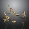 Golden Decorative Candelabra With Various Designs And Styles For Home Interior