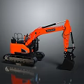 Orange Hyundai Functional Construction Vehicle With Crawler Tracks And Digging Bucket