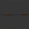 Classic Assault Rifle Weapon With Wooden Stock Grip And Metal Barrel Magazine