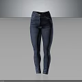 Blue High Waist Slim Fit Denim Jeans With Classic Pockets And Button Design