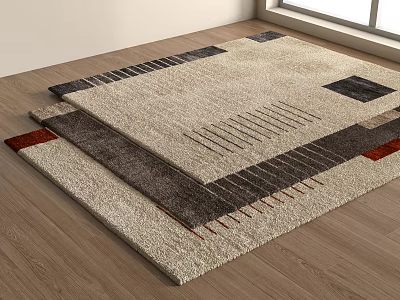 Modern Vintage Carpet POLIFORM Tratto Rectangular Carpet Striped Carpet Fabric Carpet 3d model