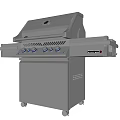 Stainless Steel Outdoor Grill with Multiple Burners and Mobile Cabinet as Kitchen Appliance
