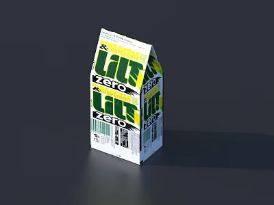 Retro Decorative Ornament Set With Yellow Green Typography And Vintage Packaging Design 3d model