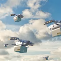 Modern drone delivery future smart drone 3d model