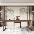 Tea Room Tea-making Table and Chair Combination Large Board Table Kung Fu Tea Table Tea Table Tea Table Tea smothering Tea-making Table Balcony Tea Table 3d model
