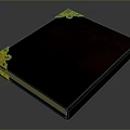 Elegant Dark Cover Notebook With Golden Decorative Corners And Timeless Design