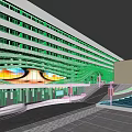 Modern Commercial Complex Architectural Exterior With Multi storey Glass Curtain Wall And Greenery Entrance Design
