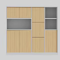 Modern File Cabinet With Wooden Panels White Frame And Multiple Compartments 3d model