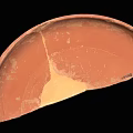 Ancient Broken Terracotta Bowl With Reddish Brown Worn Surface And Cracks