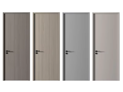 Swing Doors In Modern Interior Design With Wooden And Gray Color Variations 3d model