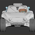 Off Road Concept Vehicle With White Body Blue Wheels And Transparent Windows