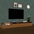 Modern Antique TV Cabinet Silent TV Cabinet TV Vase Flower Ornaments Bookshelf 3d model