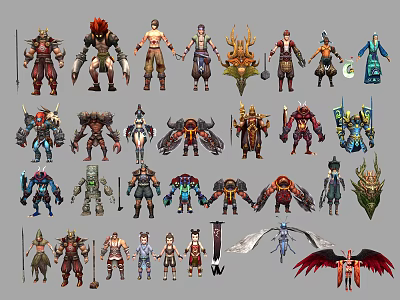 Game and Movie Characters Featuring Diverse Artwork and Unique Character Designs 3d model
