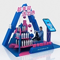 Modern pop-up shop exhibition shows drinks, US Chen, group photos, punch-in piles 3d model