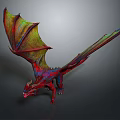 Vibrant Dragon 3D Render With Colorful Wings Detailed Scales And Mythical Design
