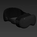 Sleek Black VR Headset Design With Textured Head Strap And Comfortable Fit