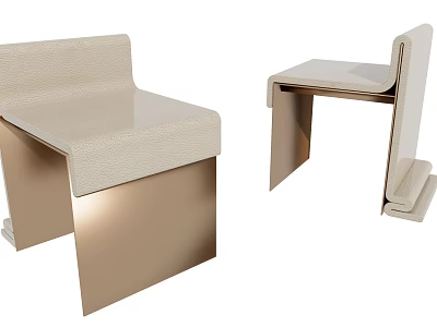 Modern Leisure Chair With Beige Cushion And Geometric Metal Frame Design 3d model